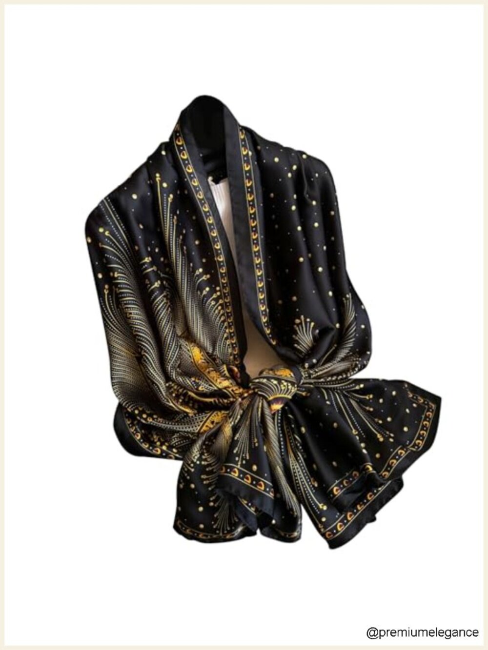 Elegant Floral Silk Scarf Shawl for Women Lightweight Satin Wrap Pashmina